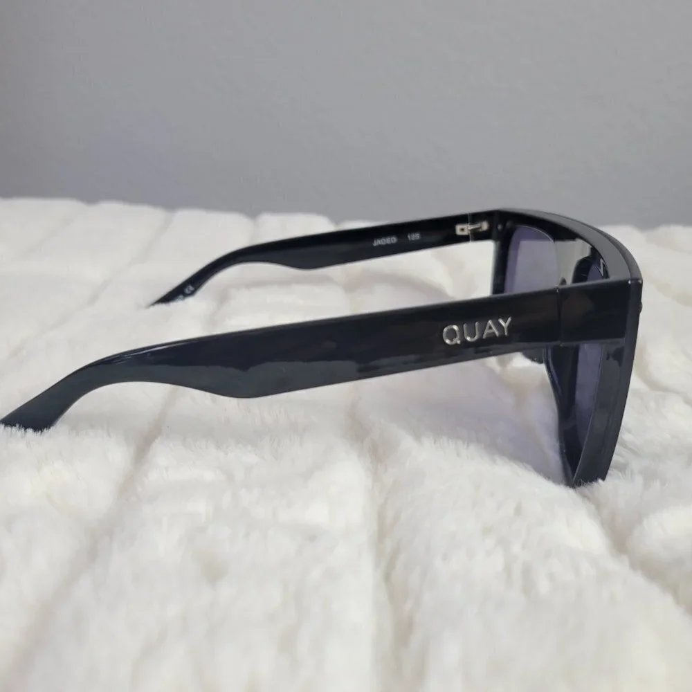 QUAY // ltd ed jlo collab rimless smoke lens rainbow watermark shield sunglasses